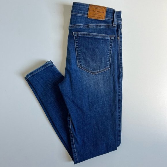 Lucky Brand Ava Super Skinny High Rise Denim Size 4/27 Stretch Medium Wash - Picture 2 of 12